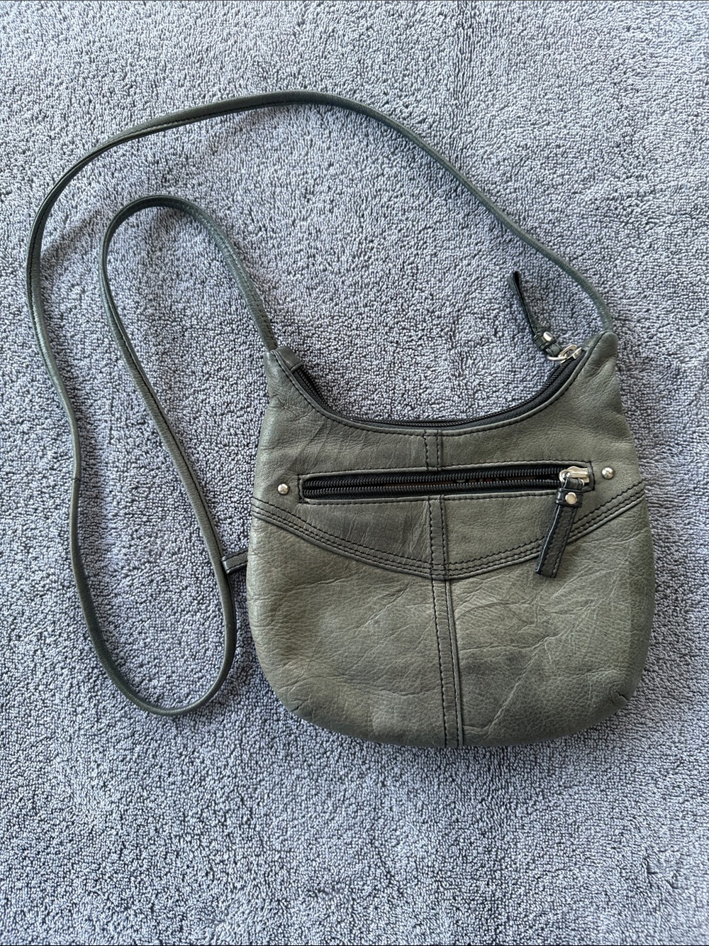 Stone Mountain Green Crossbody Leather Shoulder Bag